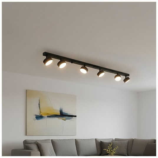 Таванен спот LUNVIGO 6xGX53 черен Kobi 004684