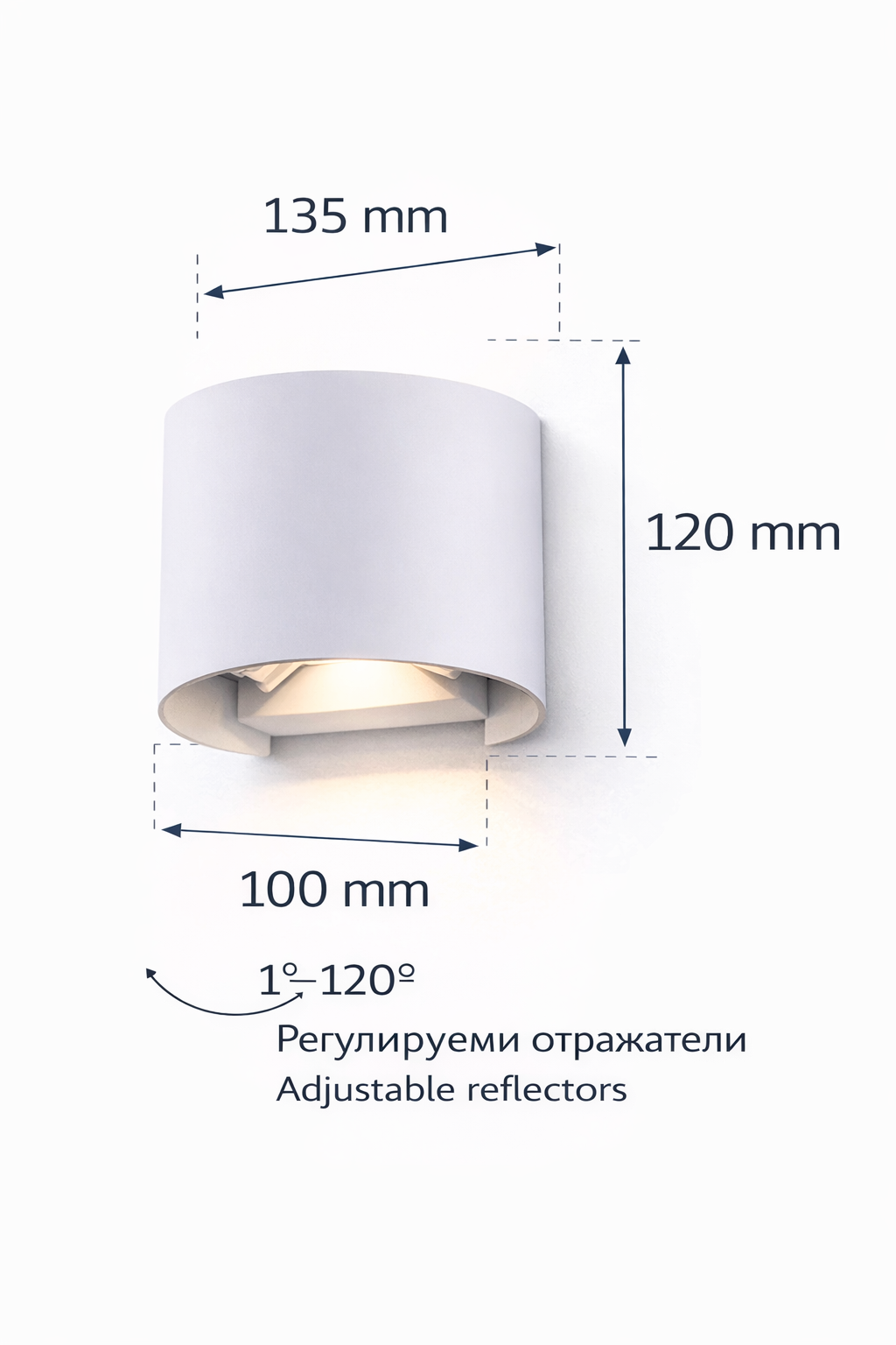 Външен LED аплик LAMBARIO ALPHA 2x3W 4000K IP65 бял LG36-0104