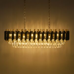 Полилей CRISTAL 10xE14 черно и злато MILAGRO ML2518