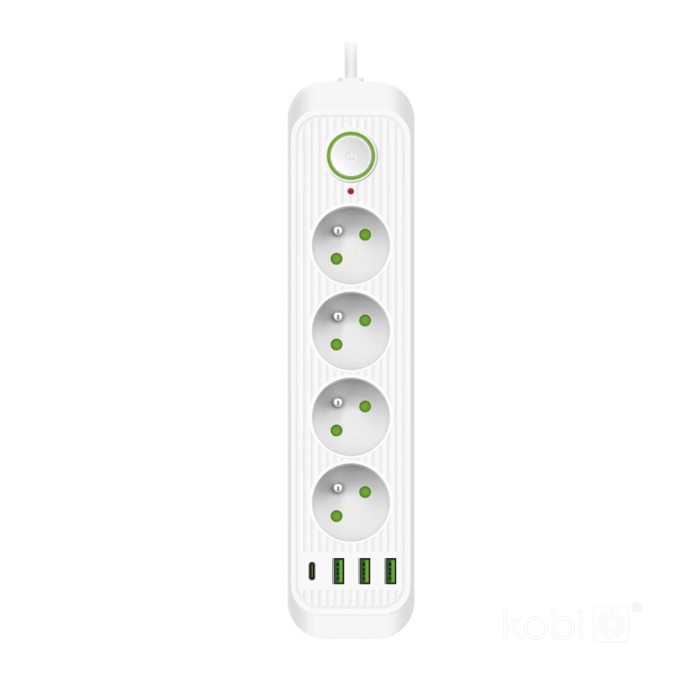Разклонител CONNECTO 4 гнезда + USB 3 m 001453 KOBI