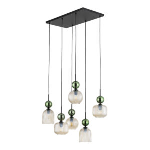 Висяща лампа SOPHIA GREEN COGNAC 6xE14 TK Lighting TK11150