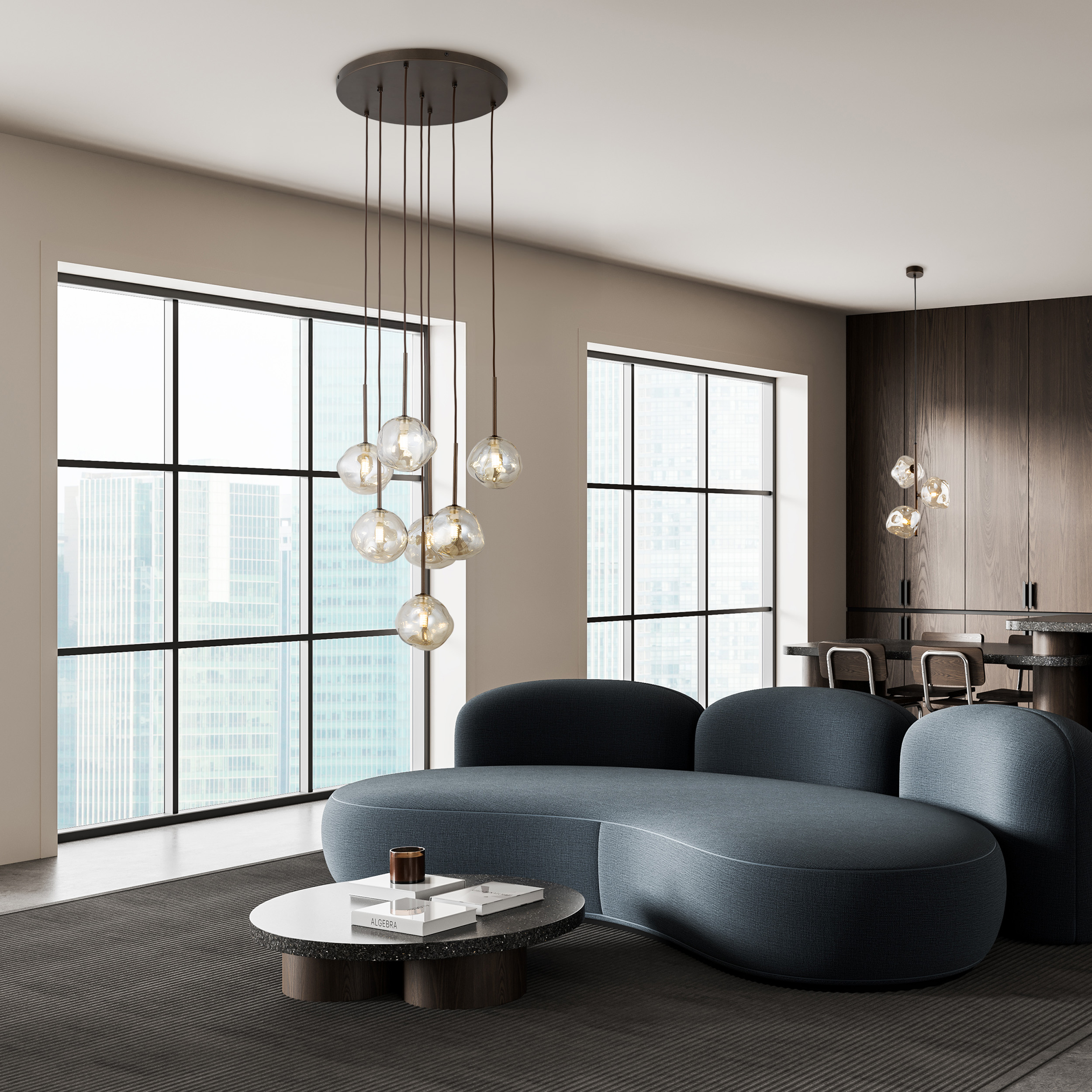 Висяща лампа LAVA BROWN 7xG9 TK Lighting TK11328