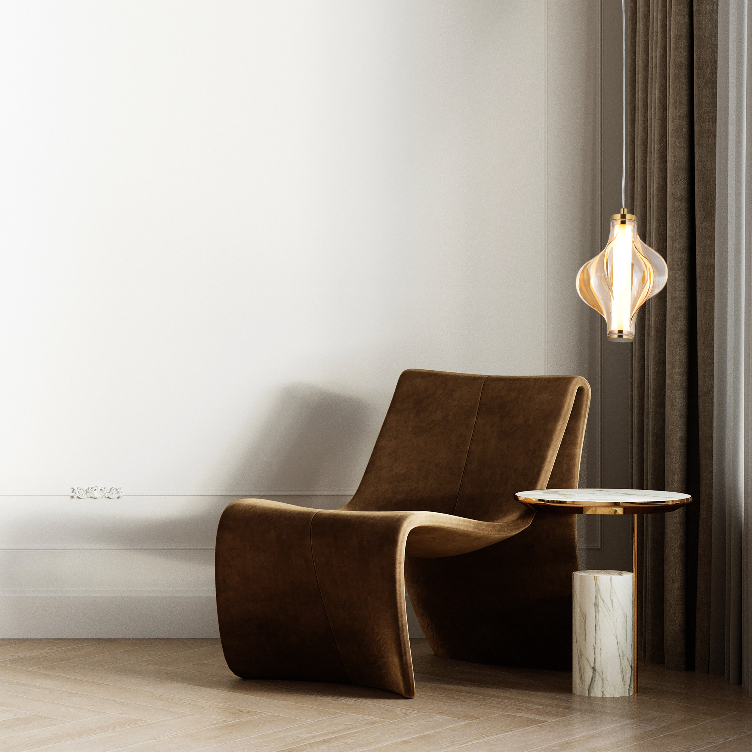 Висяща лампа ELVA BRASS LED 8W TK Lighting TK18212