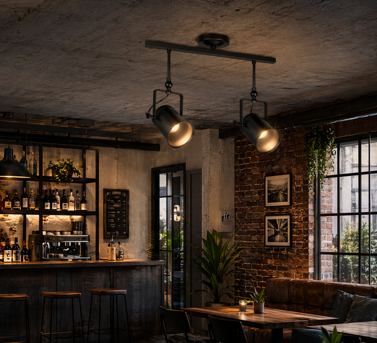 Спот GEMMA 2xE27 черен 55cm E REALITY 638002-02