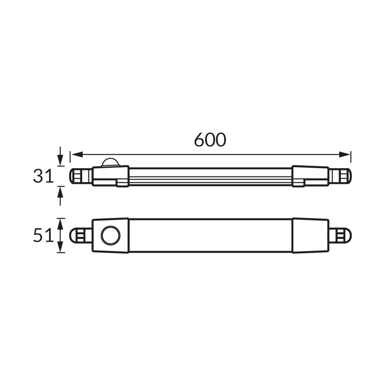 Линейно LED осветително тяло TABOR LED PIR 18W 60см 4000K IP65 STRÜHM 04754