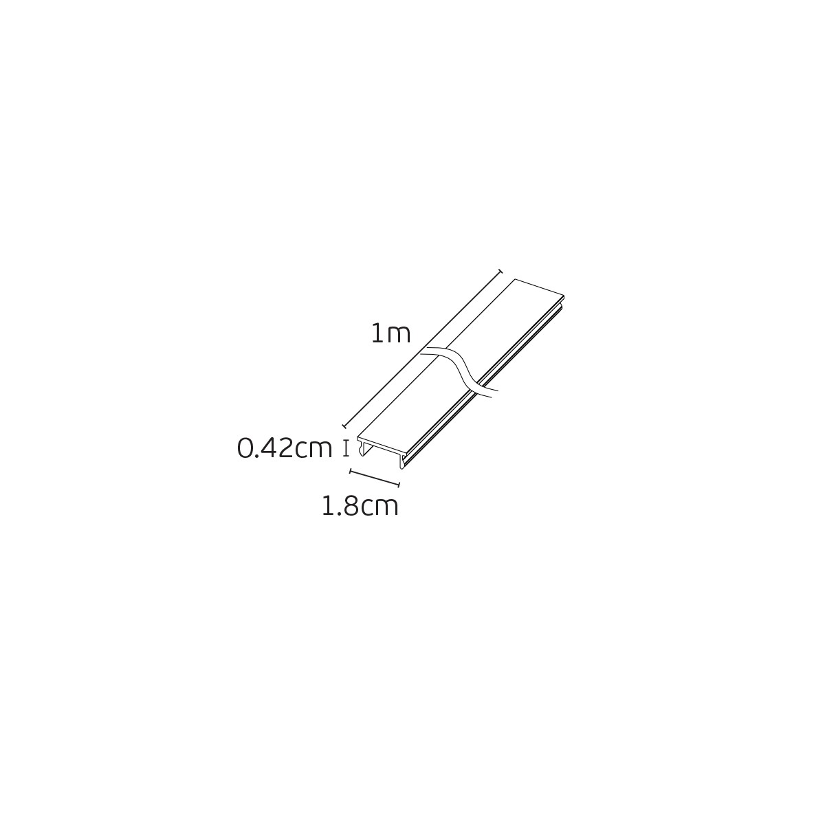 Декоративен капак за магнитна шина 48V 1m черен VK/04583/TR/S/1/COV/B VK Lighting