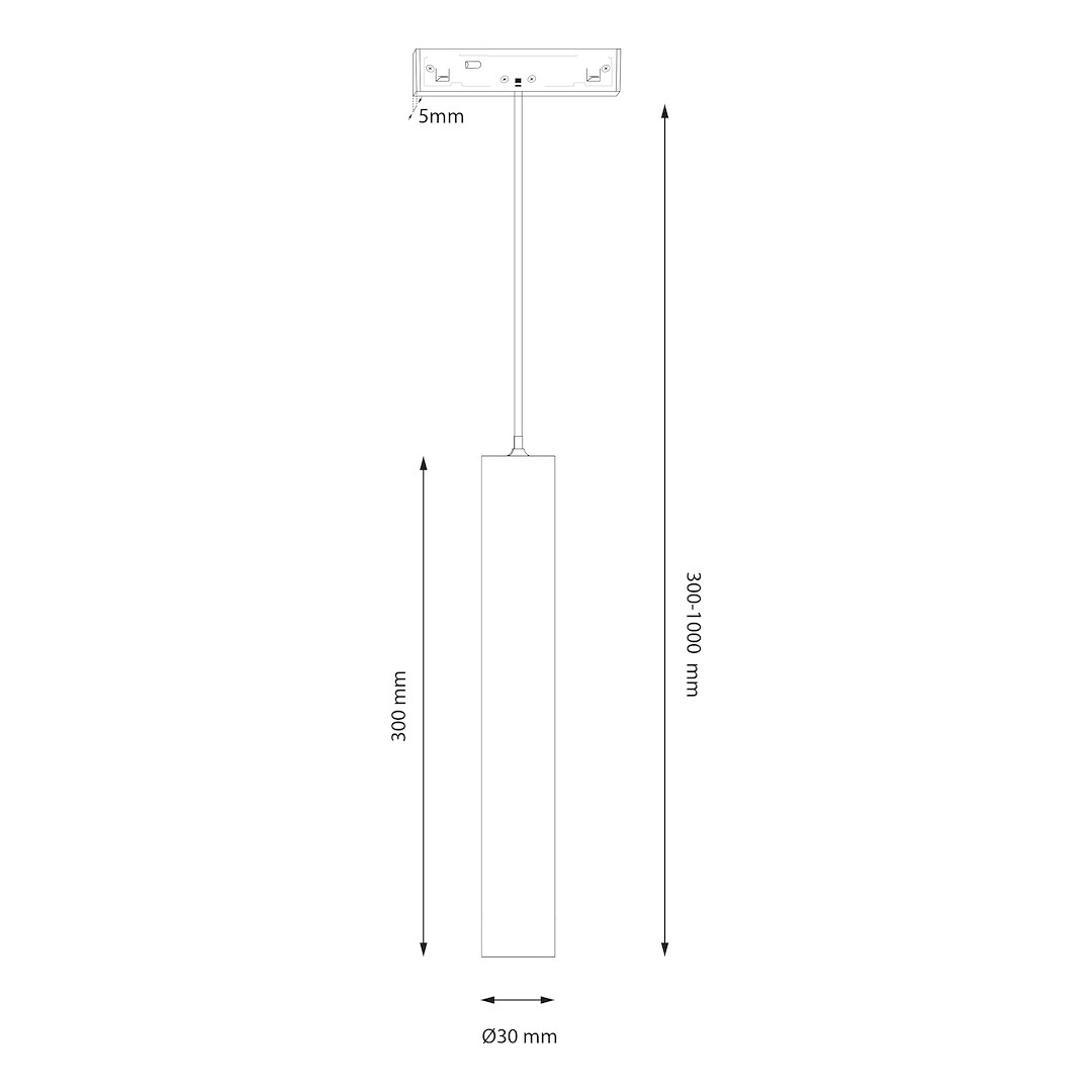 Висяща магнитна лампа TUBE slim 7W LED CCT 48V MILAGRO ML2618