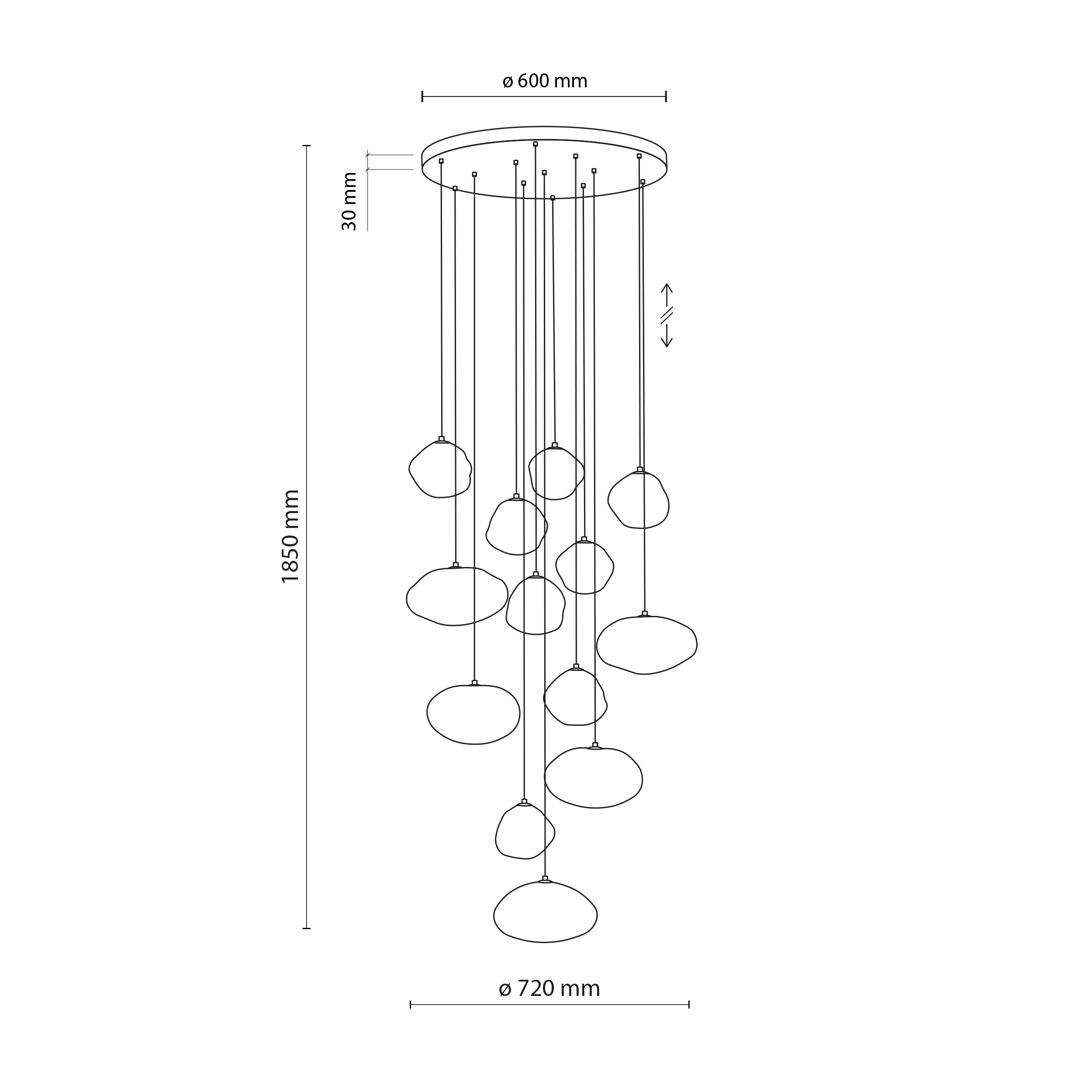 Висяща лампа TK LIGHTING NEBIA NEW BROWN 13xG9 TK11794