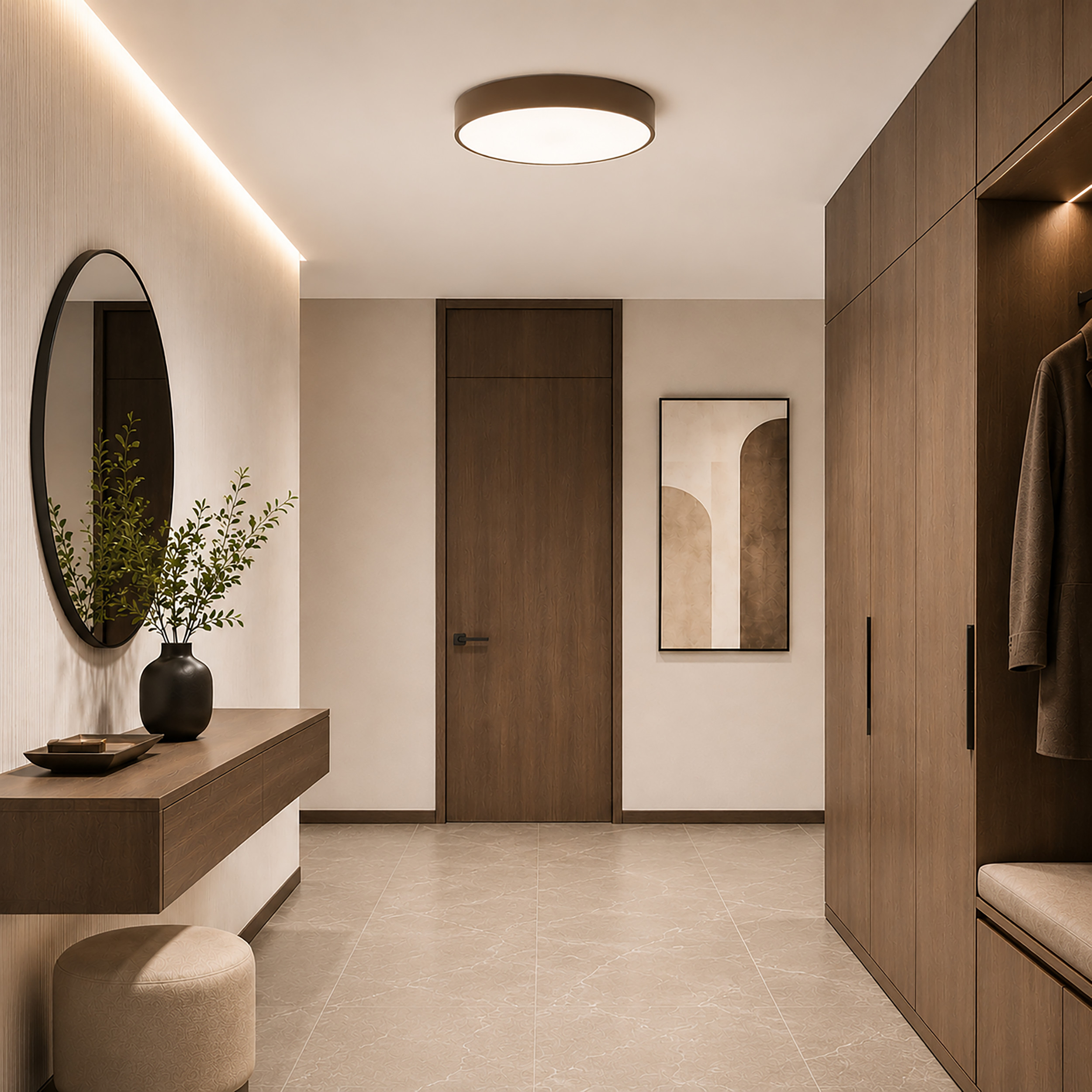 Плафон TK Lighting VELIS BROWN 30W LED 3CCT IP54 Ø400 TK18285