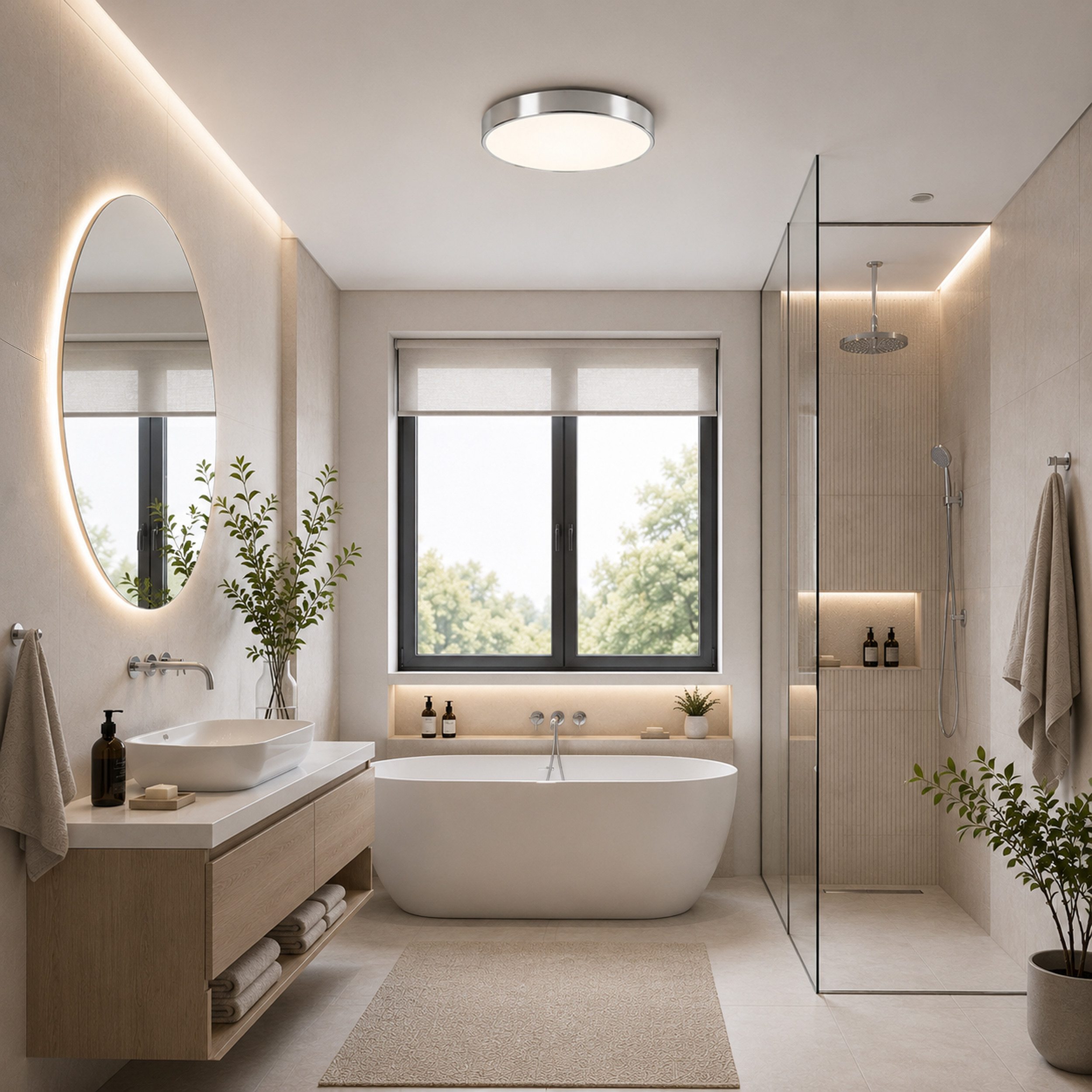 Плафон TK Lighting VELIS CHROME 30W LED 3CCT IP54 Ø400 TK18286