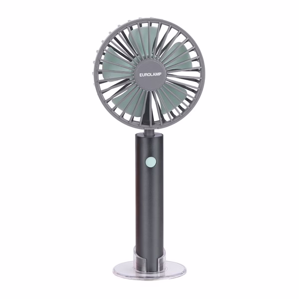 Преносим акумулаторен вентилатор USB Сив EUROLAMP 300-20543