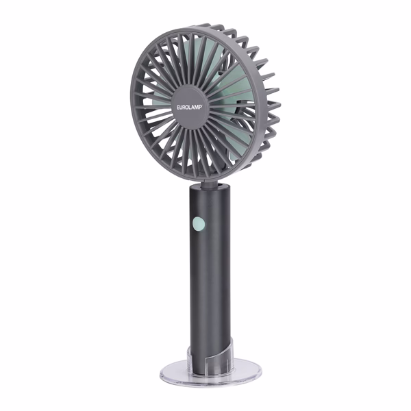 Преносим акумулаторен вентилатор USB Сив EUROLAMP 300-20543