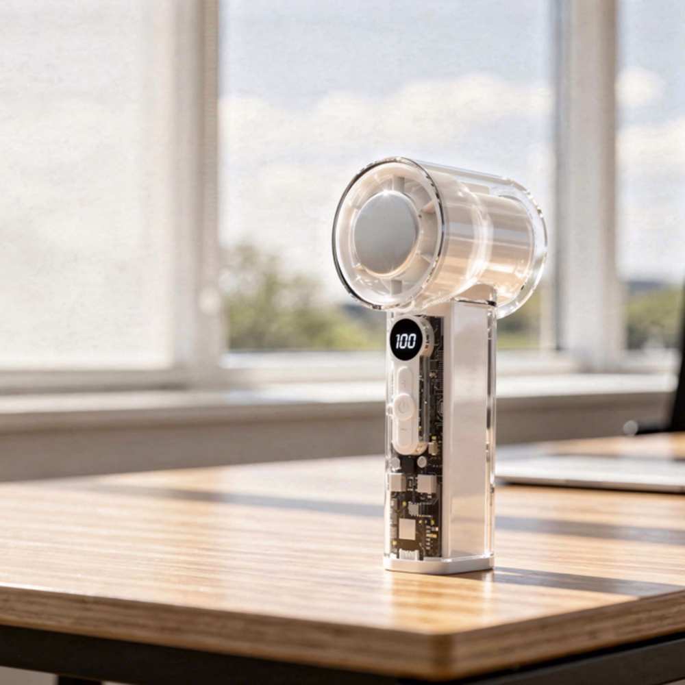Преносим акумулаторен вентилатор с охлаждаща функция USB EUROLAMP 300-20556