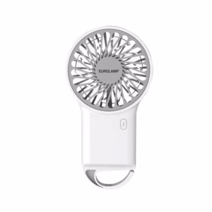 Преносим акумулаторен вентилатор с халка USB Ø80 Бял EUROLAMP 300-20557