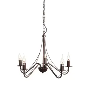 Висяща лампа ACA LIGHTING PALMYRA 5xE14 кафява DLA0015