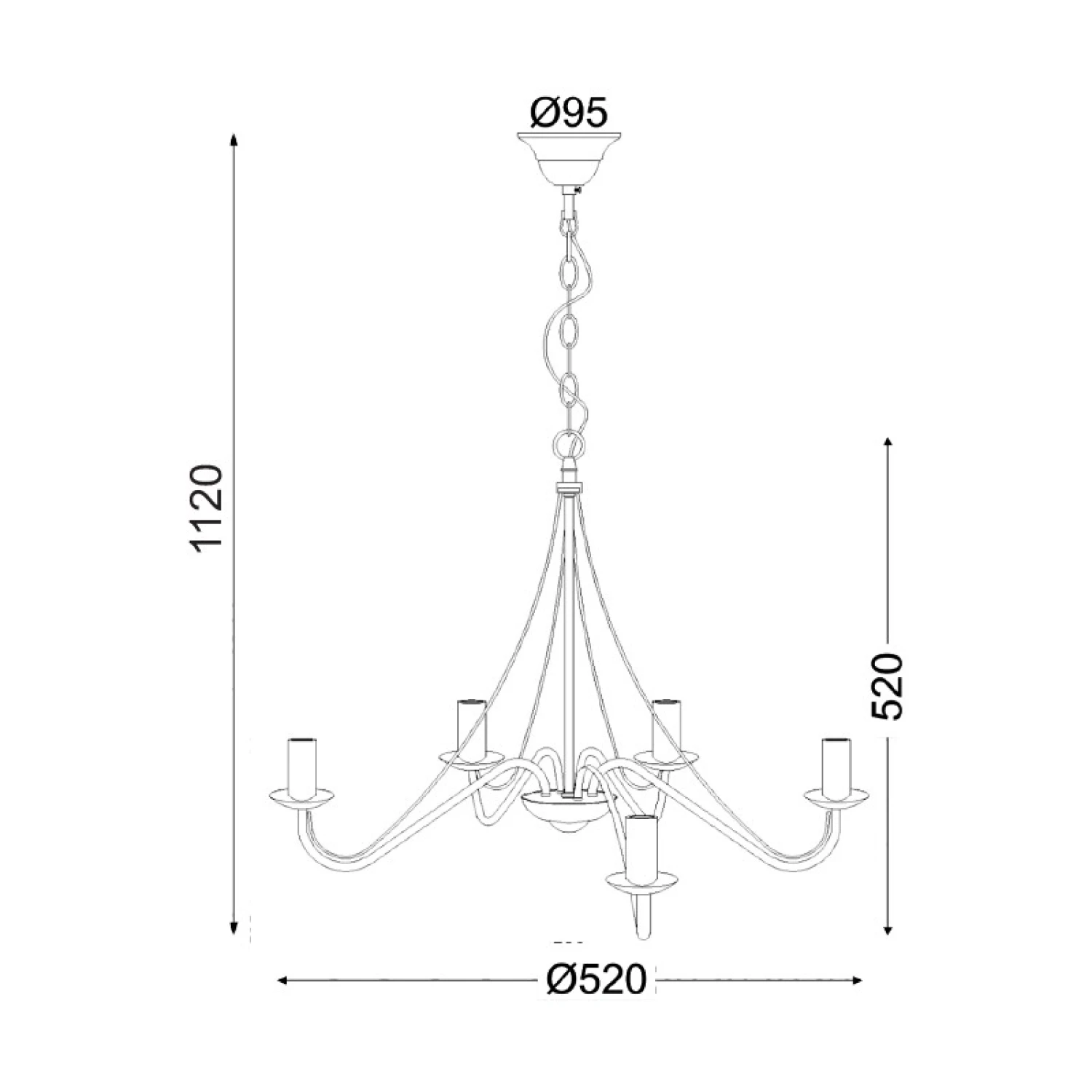 Висяща лампа ACA LIGHTING PALMYRA 5xE14 кафява DLA0015