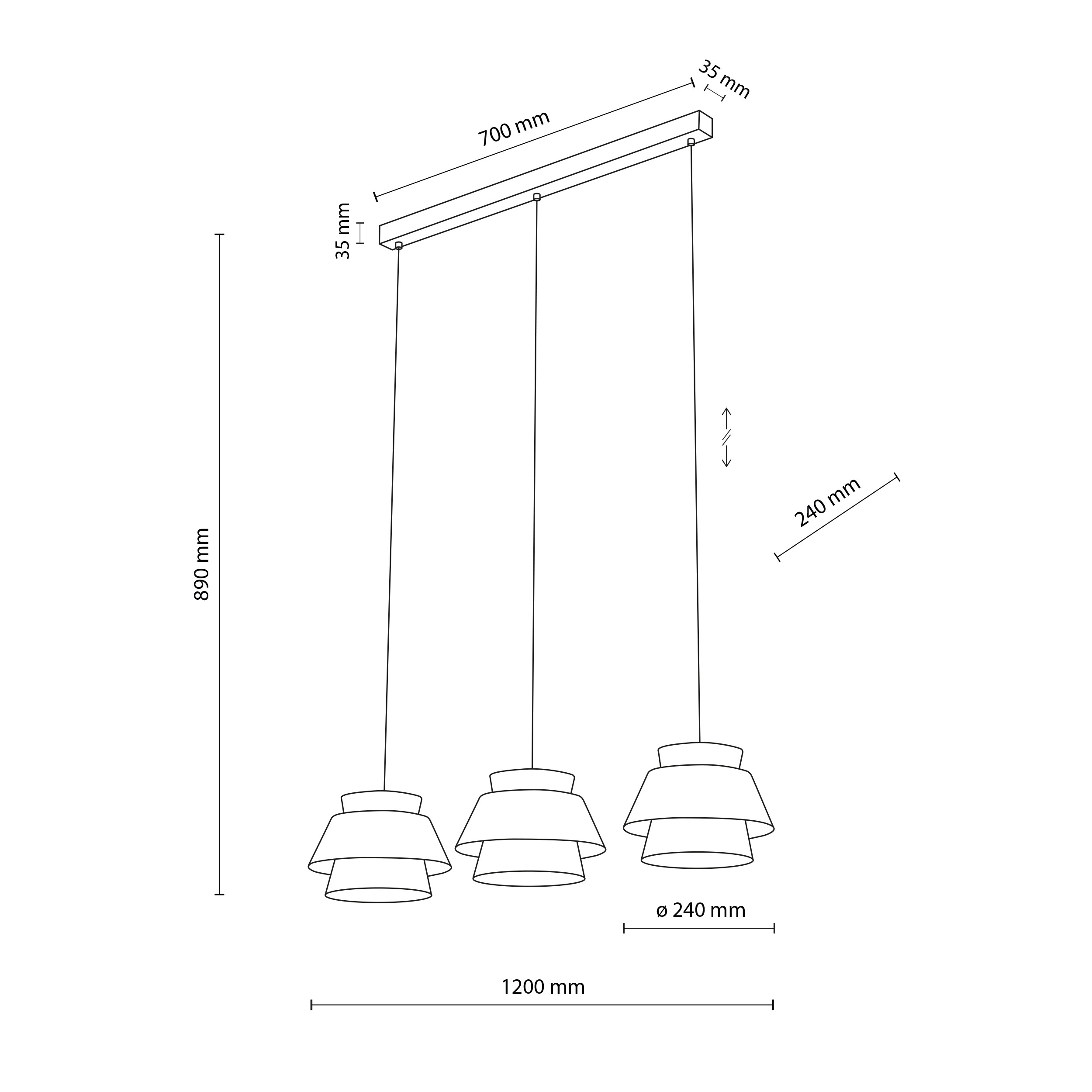 Висящо осветление KALUM LEN 3xE27 TK15522 TK LIGHTING