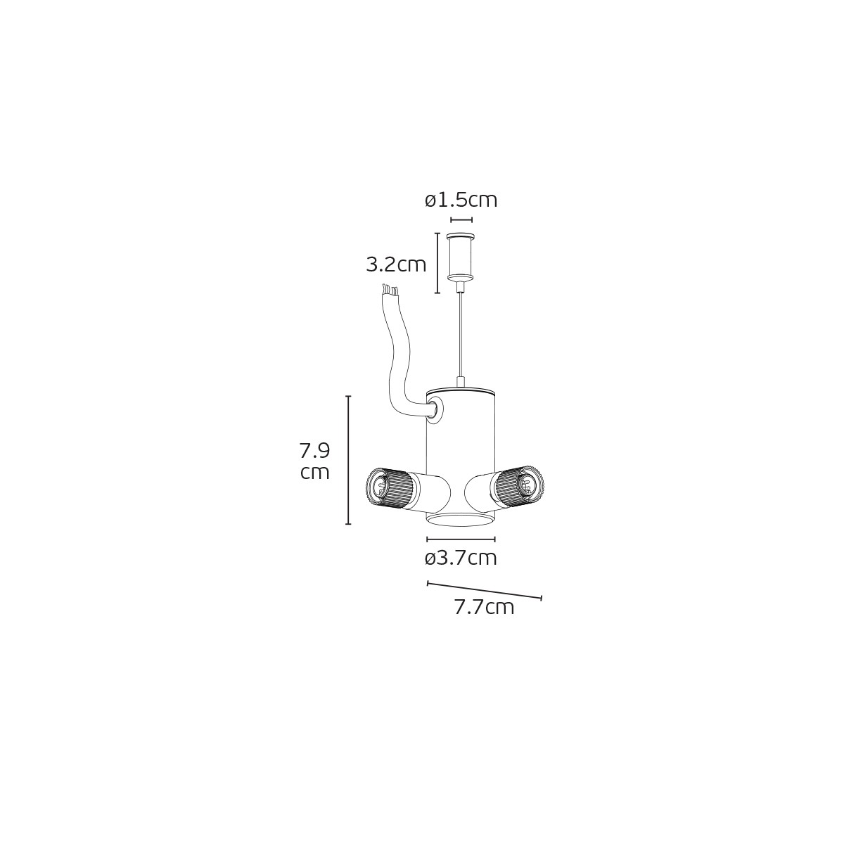 L-образен окачващ конектор VK LIGHTING LOOP Gold VK/04717/PE/PSL/2