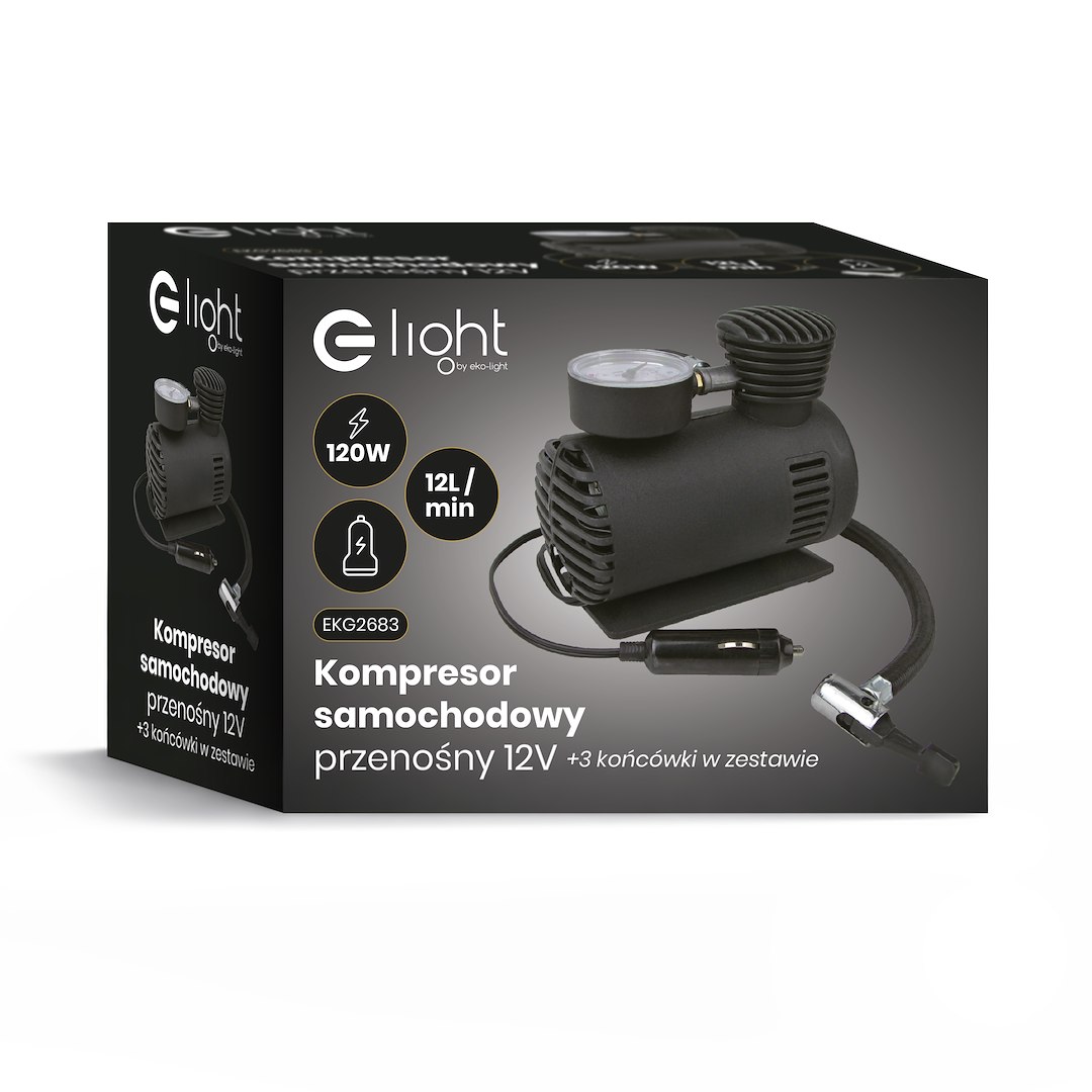 Преносим автомобилен компресор 12V, 120W, 150 PSI – EKG2683