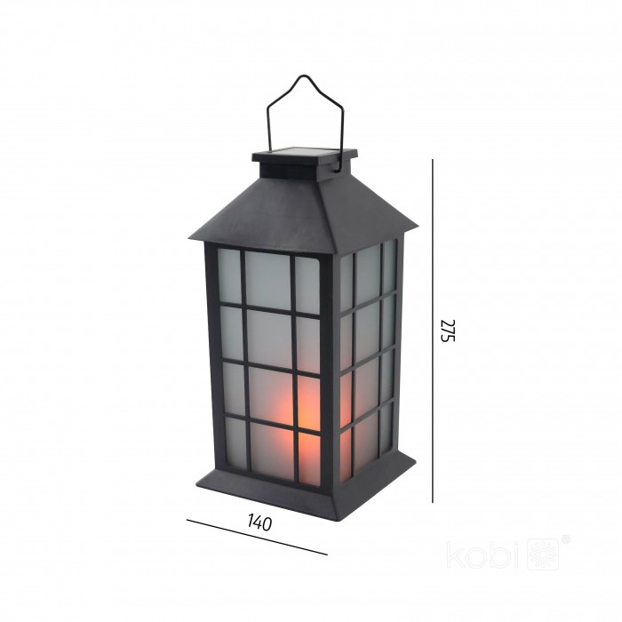 Соларен LED фенер CANDELIO MILKY 1600K IP44 черен KOBI 004500