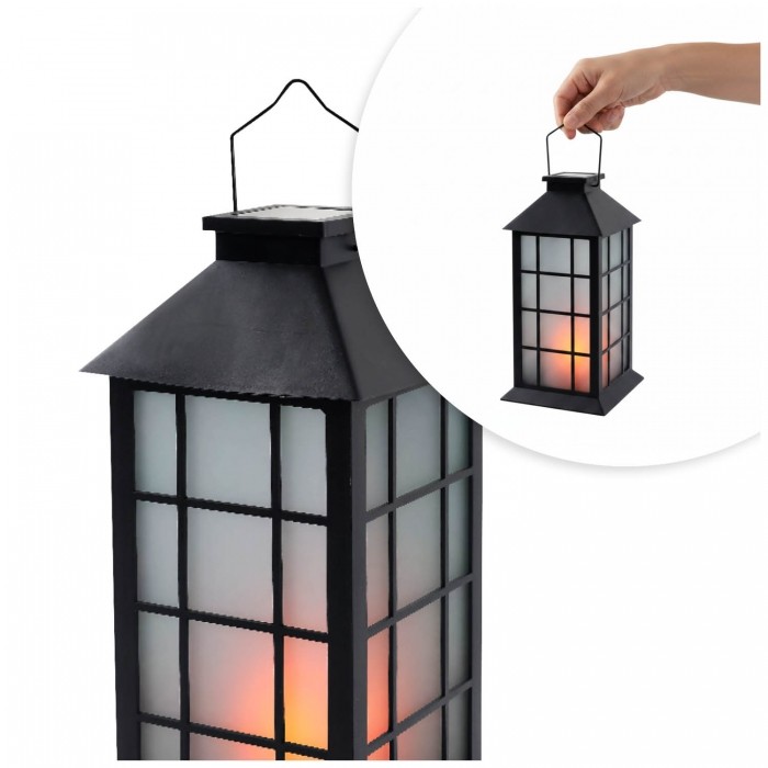 Соларен LED фенер CANDELIO MILKY 1600K IP44 черен KOBI 004500