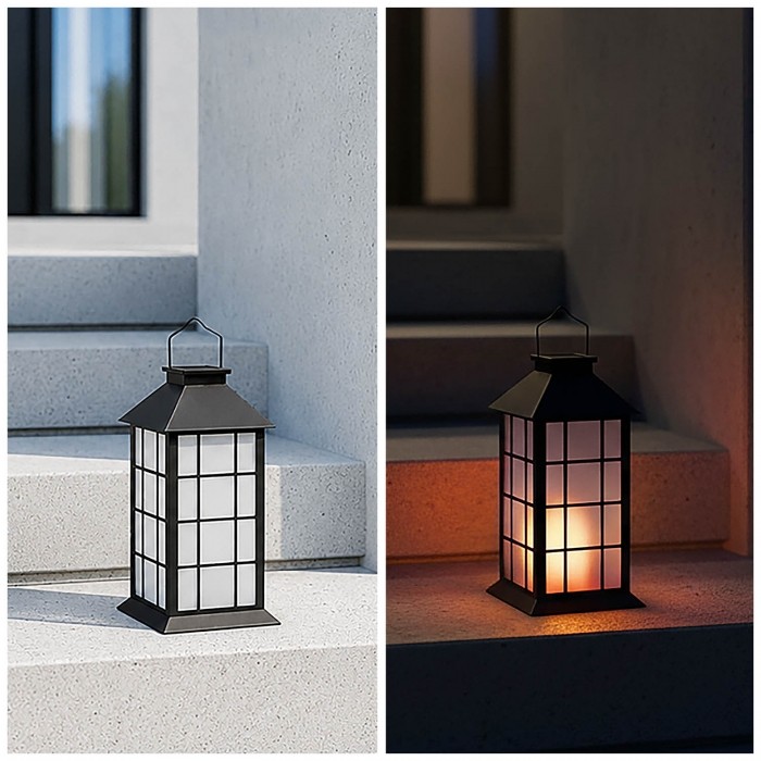 Соларен LED фенер CANDELIO MILKY 1600K IP44 черен KOBI 004500