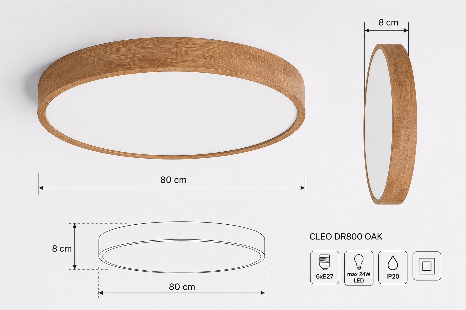 Плафон CLEO Ø80 см 6xE27 TEMAR 692474
