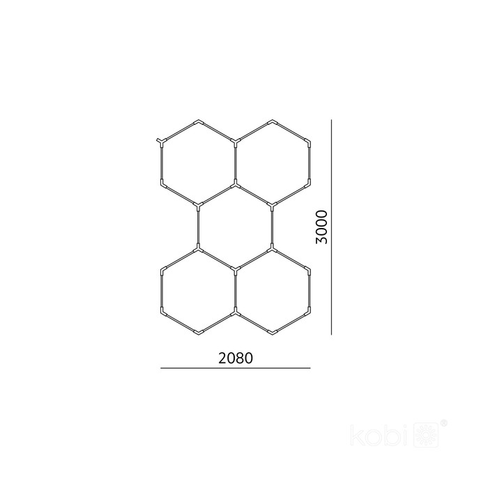 Kobi LED осветителна система HEXLINE 216 W, 208 × 300 cm – 004994