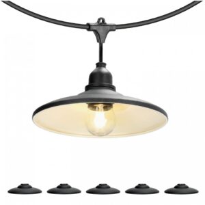 Декоративна шапка за светлинна верига CRETE LS M2 Ø19 см черна KOBI 001442