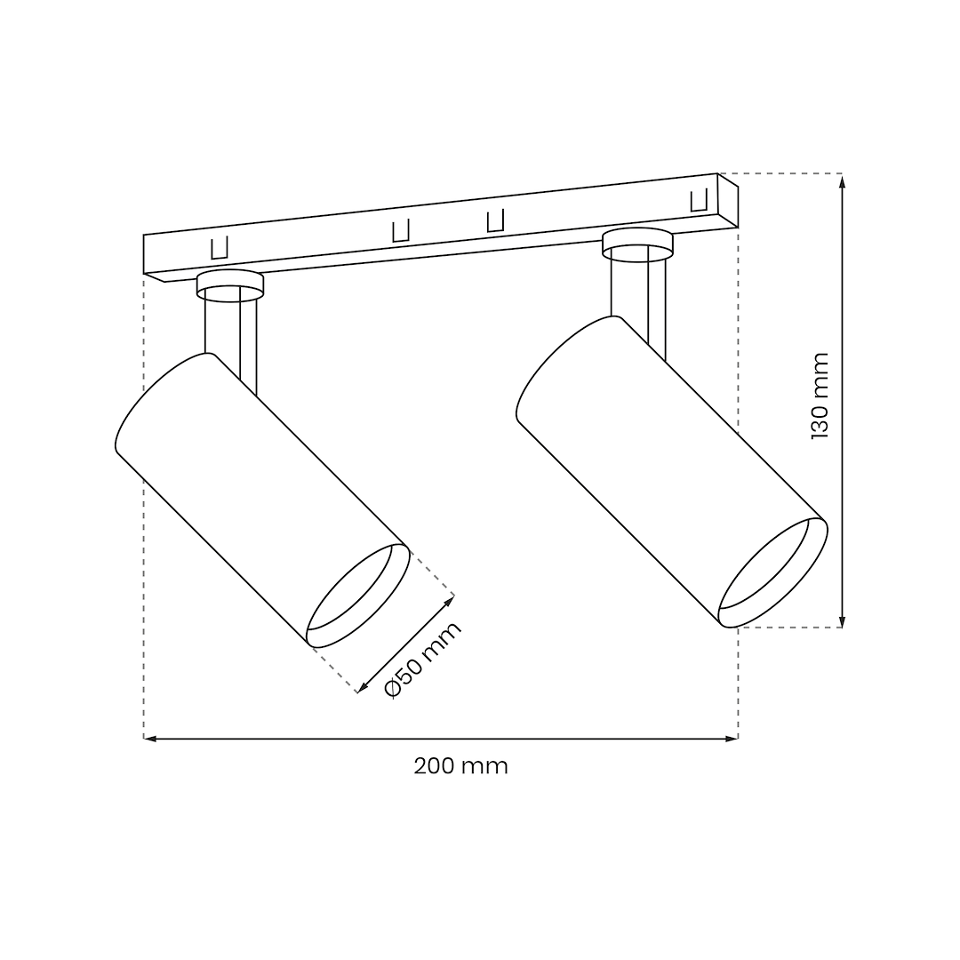 Спот 2x10W LED 20 мм 3000K черен MILAGRO ML8932