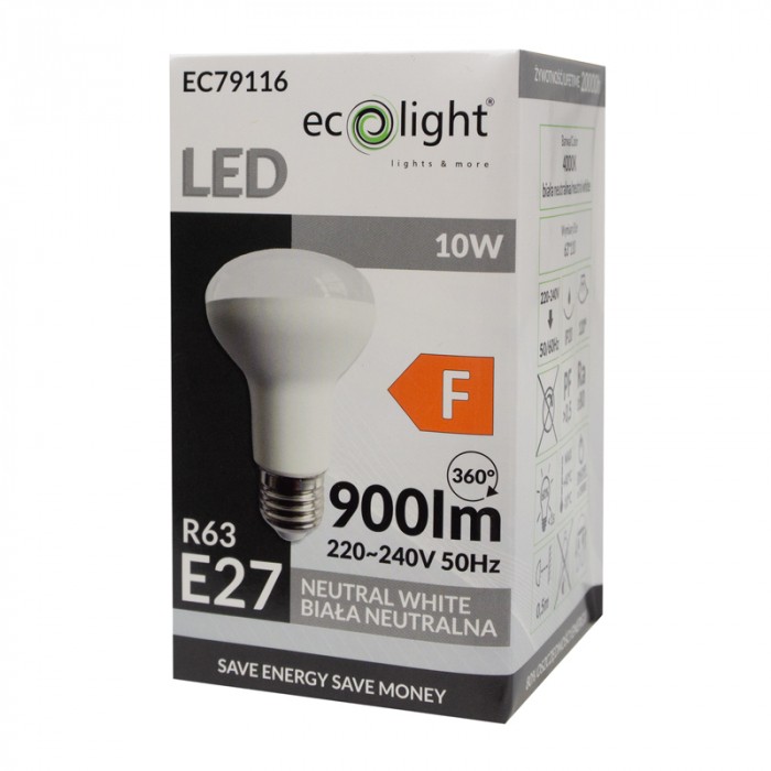 LED крушка R63 E27 10W 4000K 900 lm ECO LIGHT EC79116