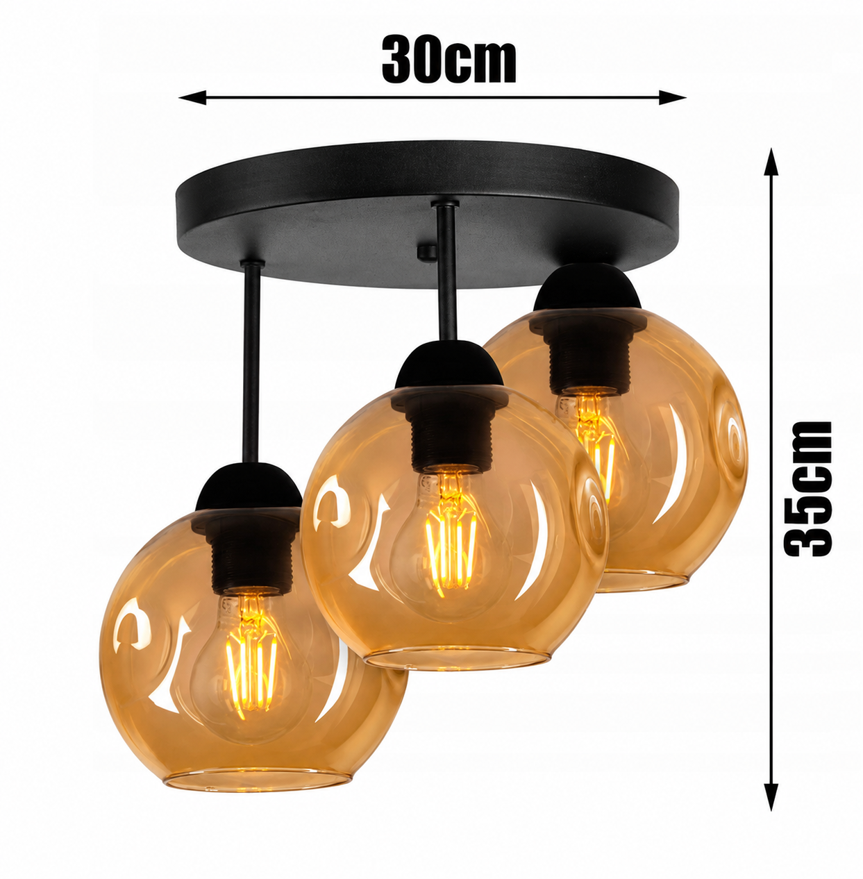 Плафон с 3 стъкла LOFT GLASS KMP562 FIBRAM