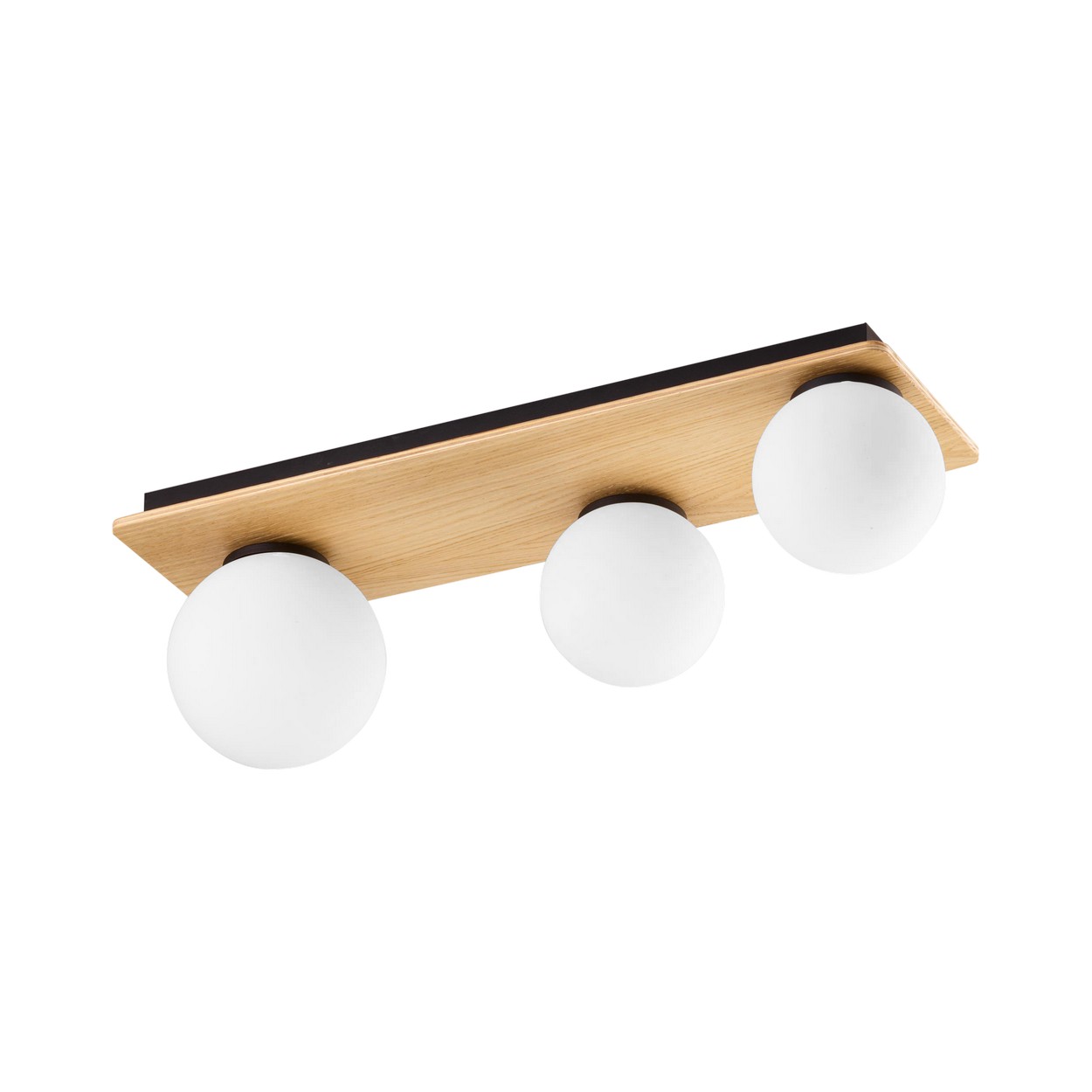 Плафон с дървена основа и 3 бели стъкла TK Lighting BIANCA WOOD 3xG9 – TK4542