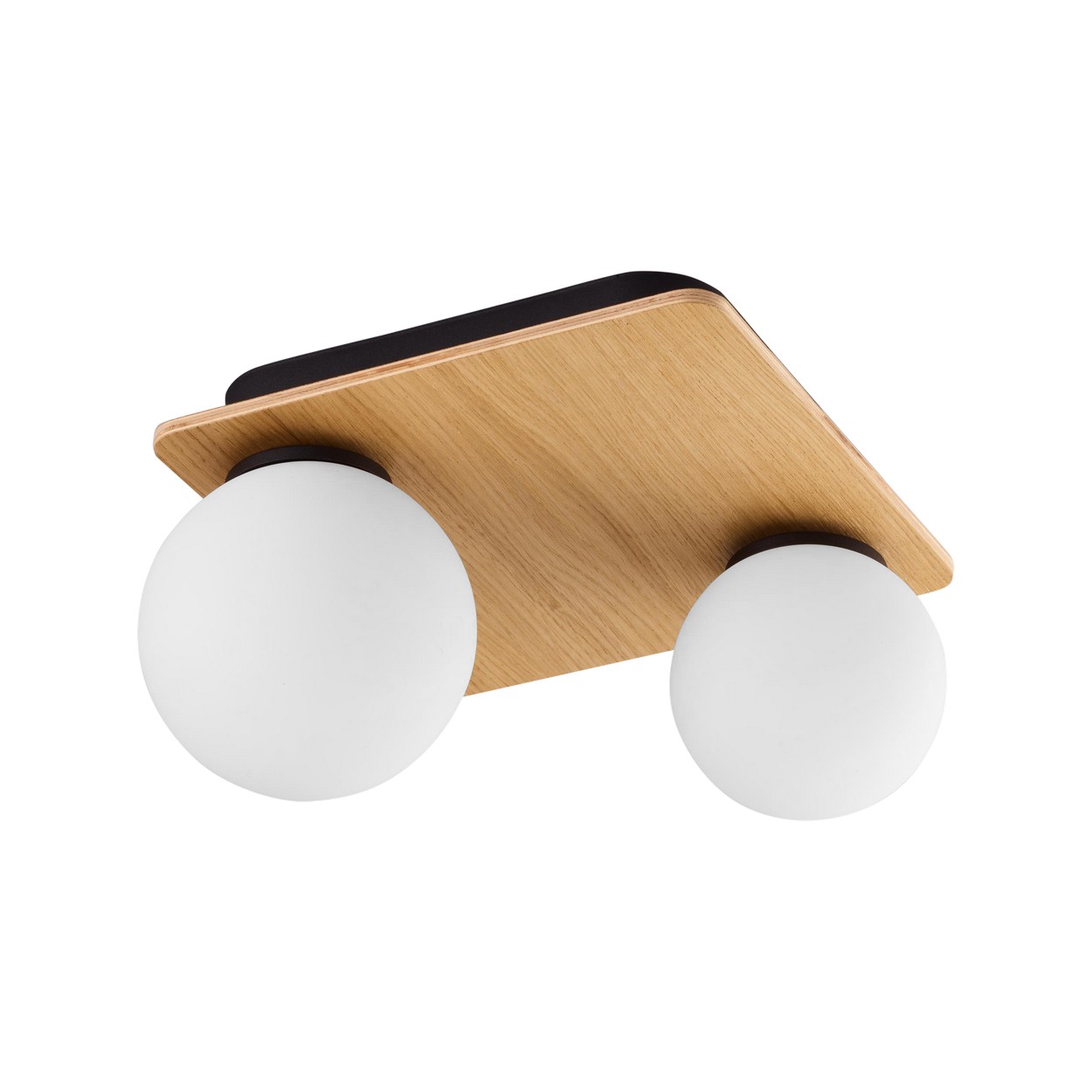 Плафон с дървена основа и 2 бели стъкла TK Lighting BIANCA WOOD 2xG9 – TK4541