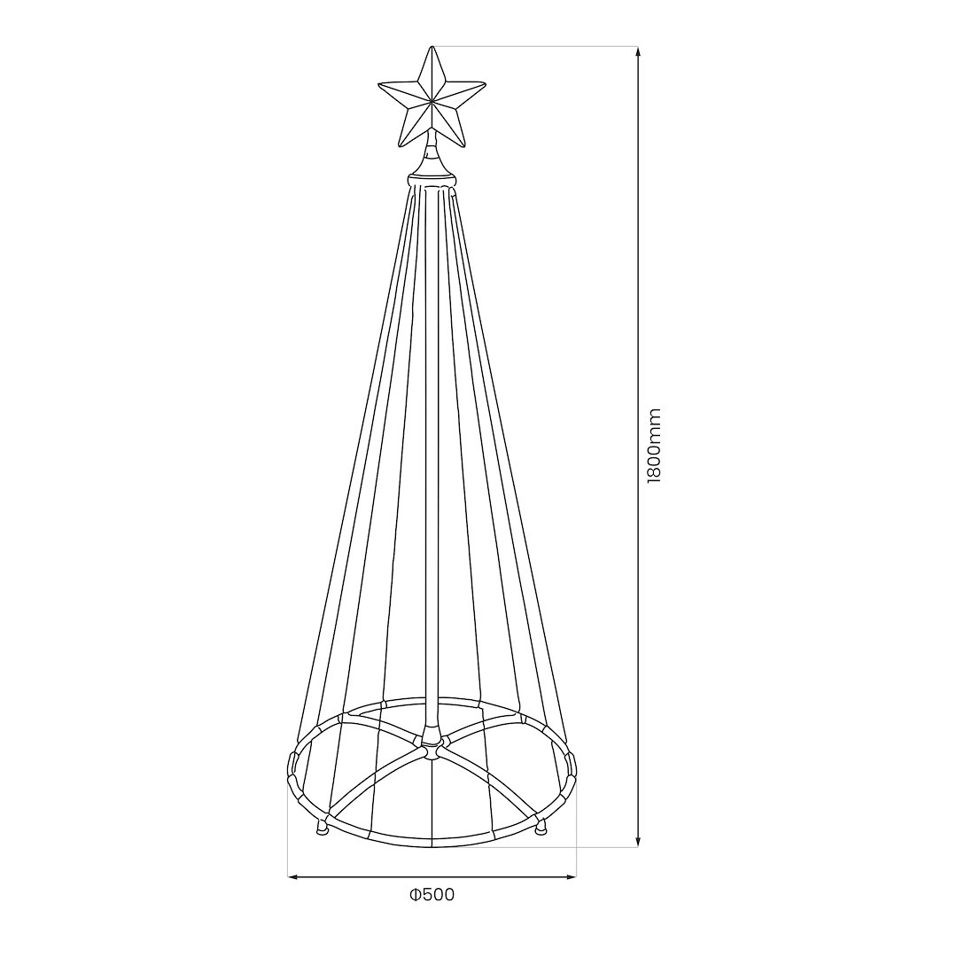 Светеща LED коледна елха 180 см 269 LED 2700K RGB IP44 MILAGRO – EKSW2899