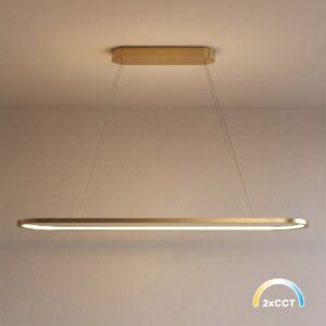 Висящо LED осветително тяло SATURNO златисто 30 W CCT Milagro – ML2958
